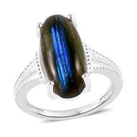 Malagasy Labradorite Solitaire Ring in Sterling Silver (Size 10.0) 5.90 ctw