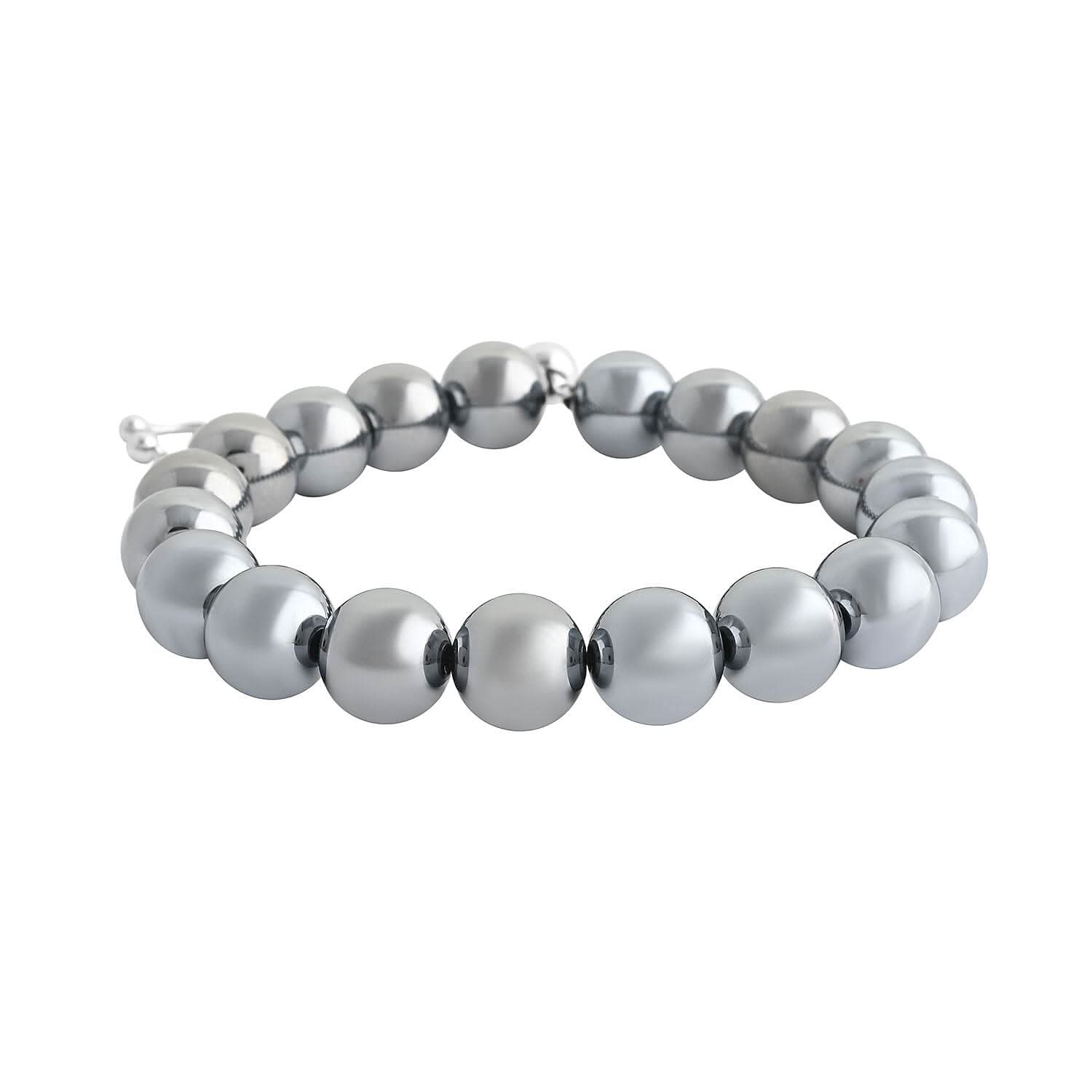 Terahertz Beaded Bolo Bracelet in Rhodium Over Sterling Silver 106.20 ctw