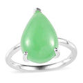 Green Jade (D) Solitaire Ring in Sterling Silver (Size 7.0) 6.50 ctw - Sticky add to cart bar