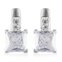 Simulated Diamond Earrings in Sterling Silver