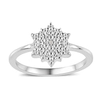 Diamond Accent Cluster Ring in Sterling Silver (Size 10.0)