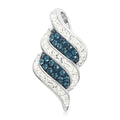 Blue and White Austrian Crystal Pendant in Silvertone - Sticky add to cart bar