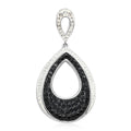 Black and White Color Austrian Crystal Pendant in Silvertone - Sticky add to cart bar