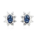 Simulated Blue and White Color Diamond Earrings in Silvertone - Sticky add to cart bar