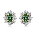 Tsavorite Garnet and Diamond Snowflake Stud Earrings in Vermeil Yellow Gold Over Sterling Silver 1.30 ctw - Sticky add to cart bar