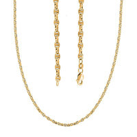 14K Yellow Gold Polished 4.15mm Filk Chain Necklace 24 Inches 9.80 Grams