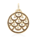 White and Champagne Austrian Crystal Pendant in Goldtone - Sticky add to cart bar