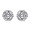 Moissanite Halo Stud Earrings in Platinum Over Sterling Silver 2.25 ctw - Sticky add to cart bar