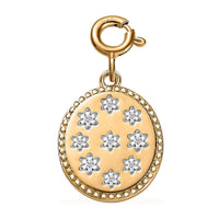 Moissanite Celestial Stars Coin Charm in Platinum Over Sterling Silver 0.08 ctw