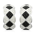 Black and White Austrian Crystal Earrings in Silvertone - Sticky add to cart bar