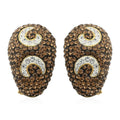White and Champagne Color Austrian Crystal Earrings in Goldtone - Sticky add to cart bar