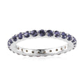 Tanzanite Color Crystal Eternity Band Ring in Sterling Silver (Size 7.0) - Sticky add to cart bar