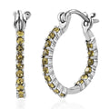 Sunflower Color Crystal Inside Out Hoop Earrings in Stainless Steel - Sticky add to cart bar