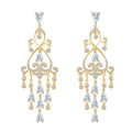 Simulated Diamond Earrings in Yellow Rhodium Over Sterling Silver 1.90 ctw - Sticky add to cart bar