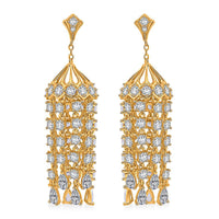 Simulated Diamond Earrings in Yellow Rhodium Over Sterling Silver 0.65 ctw