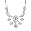 Moissanite Floral Bubble Necklace 18 Inches in Platinum Over Sterling Silver 8.30 ctw - Sticky add to cart bar