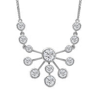 Moissanite Floral Bubble Necklace 18 Inches in Platinum Over Sterling Silver 8.30 ctw