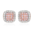 Natural Pink and White Diamond I3 Stud Earrings in Vermeil Rose Gold Over Sterling Silver 0.50 ctw - Sticky add to cart bar