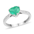 Certified & Appraised RHAPSODY 950 Platinum AAAA Boyaca Colombian Emerald and E-F VS Diamond Ring 3.75 Grams 1.50 ctw - Sticky add to cart bar