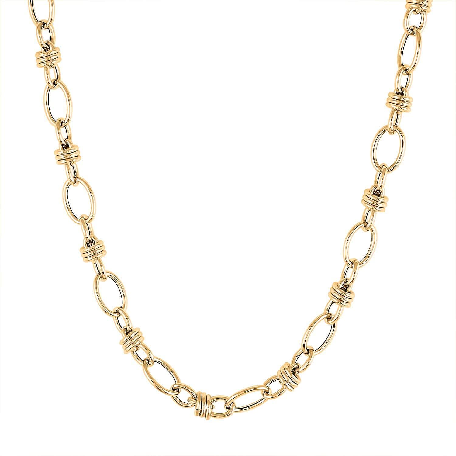 Italian 10K Yellow Gold 8.3mm Rolling Rolo Necklace 18-20 Inches 8.8 Grams