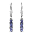 Tanzanite Lever Back Earrings in Platinum Over Sterling Silver 1.10 ctw - Sticky add to cart bar
