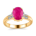 Luxoro 14K Yellow Gold AAA Mozambique Ruby and G-H I2 Diamond Ring (Size 10.0) 4 Grams 2.40 ctw - Sticky add to cart bar