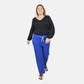 TLV TAMSY Set of 2 Black and Blue Textured Knit Pant - One Size Fits Most - Sticky add to cart bar