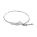 Lustro Stella Finest CZ Nail Bangle Bracelet in Rhodium Over Sterling Silver (7.50 In) - Sticky add to cart bar