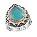 Grandidierite and Multi Gemstone Cocktail Ring in Platinum Over Sterling Silver (Size 10.0) 6.20 ctw - Sticky add to cart bar