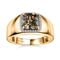 Luxoro 14K Yellow Gold AAA Turkizite and G-H I2 Diamond Men's Ring (Size 9.0) 6.40 Grams 3.25 ctw - Sticky add to cart bar