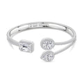 Lustro Stella Finest CZ Bangle Bracelet in Rhodium Over Sterling Silver (7.50 In) - Sticky add to cart bar