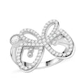 Simulated Diamond Ring in Rhodium Over Sterling Silver (Size 6.0) 1.00 ctw - Sticky add to cart bar