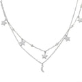 Lustro Stella Finest CZ Star Necklace (18-20 Inches) in Rhodium Over Sterling Silver 1.85 ctw - Sticky add to cart bar
