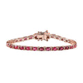 Premium Ouro Fino Rubellite Tennis Bracelet in Vermeil RG Over Sterling Silver (6.50 In) 6.50 ctw - Sticky add to cart bar