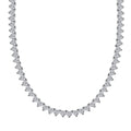 Moissanite Heart Tennis Necklace 18 Inches in Platinum Over Sterling Silver 41.15 ctw - Sticky add to cart bar