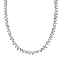 Moissanite Heart Tennis Necklace 18 Inches in Platinum Over Sterling Silver 41.15 ctw
