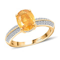 Premium Yellow Sapphire and Moissanite Ring in Vermeil Yellow Gold Over Sterling Silver (Size 10.0) 3.00 ctw - Sticky add to cart bar