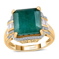Premium Grandidierite and Moissanite 10.20 ctw Ring in Vermeil Yellow Gold Over Sterling Silver - Sticky add to cart bar