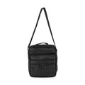 Black Genuine Leather Men's Crossbody Bag with Croc-Embossed Pattern Flap - Sticky add to cart bar