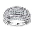 Diamond Multi Row Band Ring in Platinum Over Sterling Silver (Size 10.0) 1.00 ctw - Sticky add to cart bar
