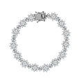 D'Joy White Moissanite 12.30 ctw Bracelet in Rhodium Over Sterling Silver (7.25 In) - Sticky add to cart bar