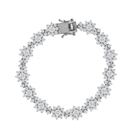 D'Joy White Moissanite 12.30 ctw Bracelet in Rhodium Over Sterling Silver (7.25 In)