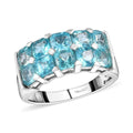 Madagascar Paraiba Apatite Ring in Platinum Over Sterling Silver (Size 10.0) 3.65 ctw - Sticky add to cart bar