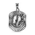 Artisan Crafted White Buffalo Cowboy Hat Pendant in Sterling Silver 5.30 ctw - Sticky add to cart bar