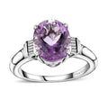 Rose De France Amethyst Ring in Platinum Over Sterling Silver (Size 10.0) 2.40 ctw - Sticky add to cart bar
