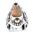 Sajen Silver Rutilated Quartz, Brazilian Citrine Ring in Sterling Silver (Size 8.0) 6.75 ctw - Sticky add to cart bar