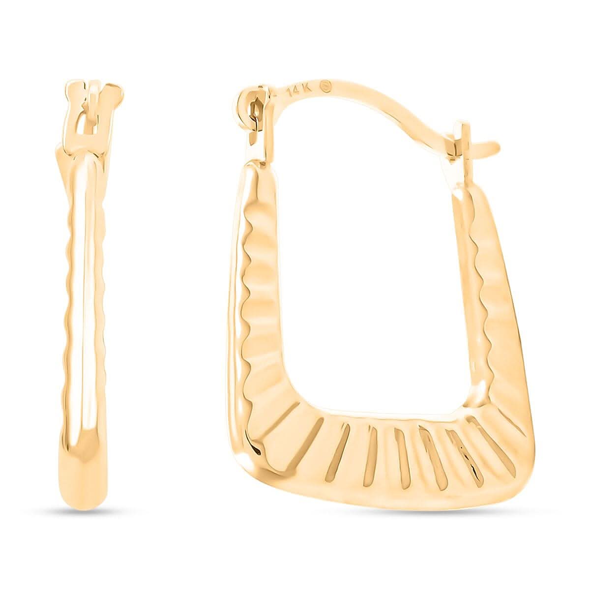 14K Yellow Gold Earrings 0.42 Grams