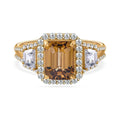 Luxoro 10K Yellow Gold Premium Yellow Zircon and White Zircon Halo Ring (Size 10.0) 5.35 ctw - Sticky add to cart bar