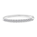 Blue Moissanite Bangle Bracelet in Platinum Over Sterling Silver (6.50 In) 6.50 ctw - Sticky add to cart bar