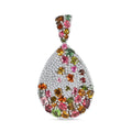 Multi-Tourmaline and Moissanite 6.60 ctw Pendant without Chain in Platinum Over Sterling Silver - Sticky add to cart bar
